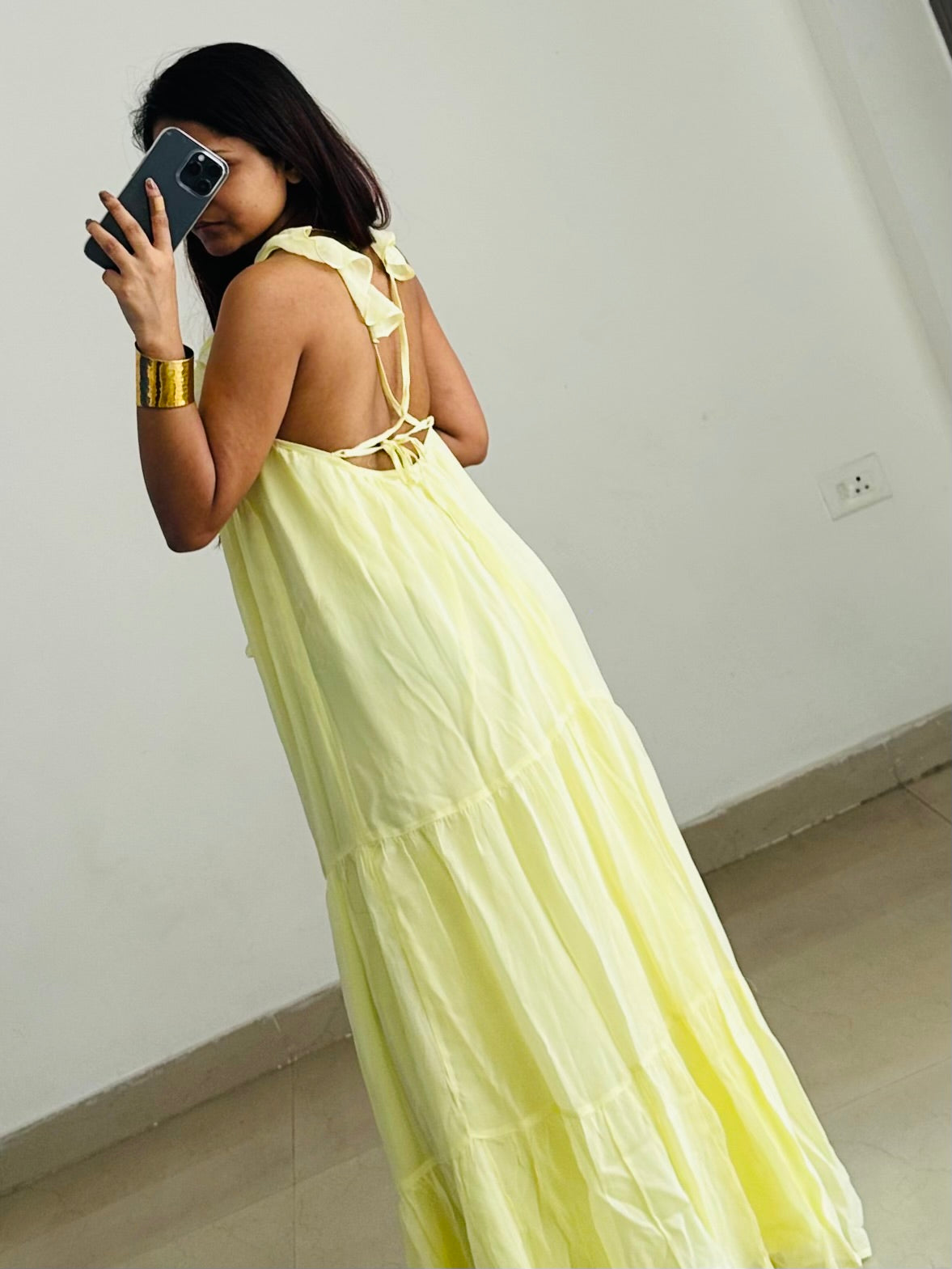 Butter yellow maxi dress