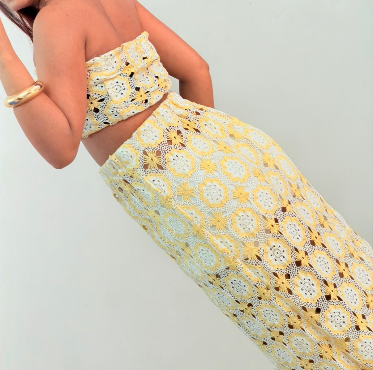Yellow crochet set