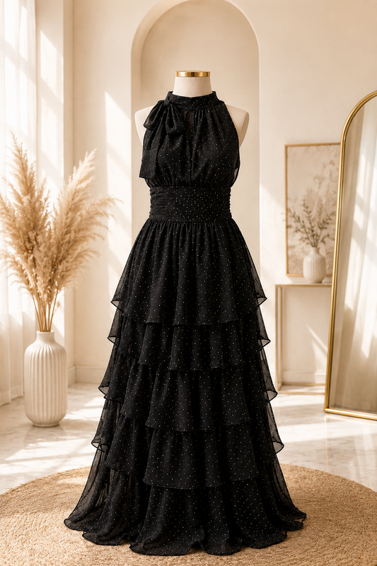 Black frill dress