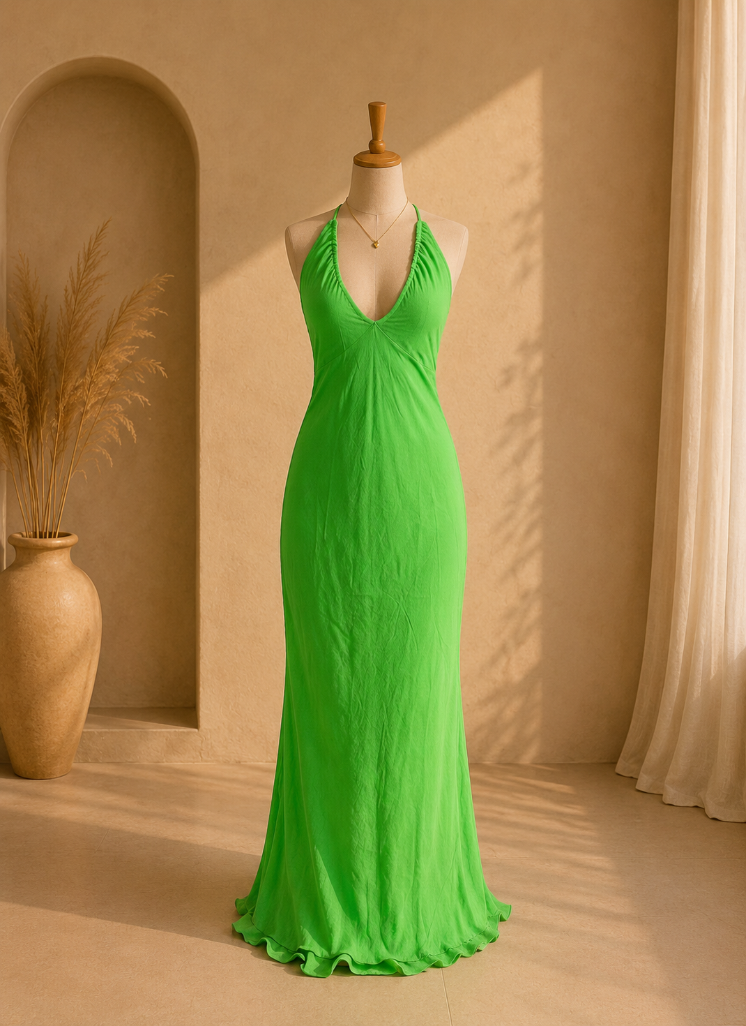 Green summer dress