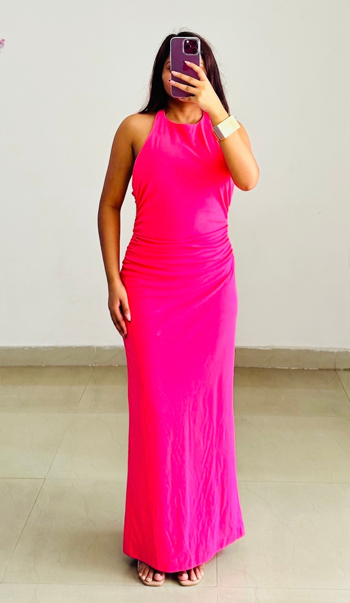 Zara hot pink dress