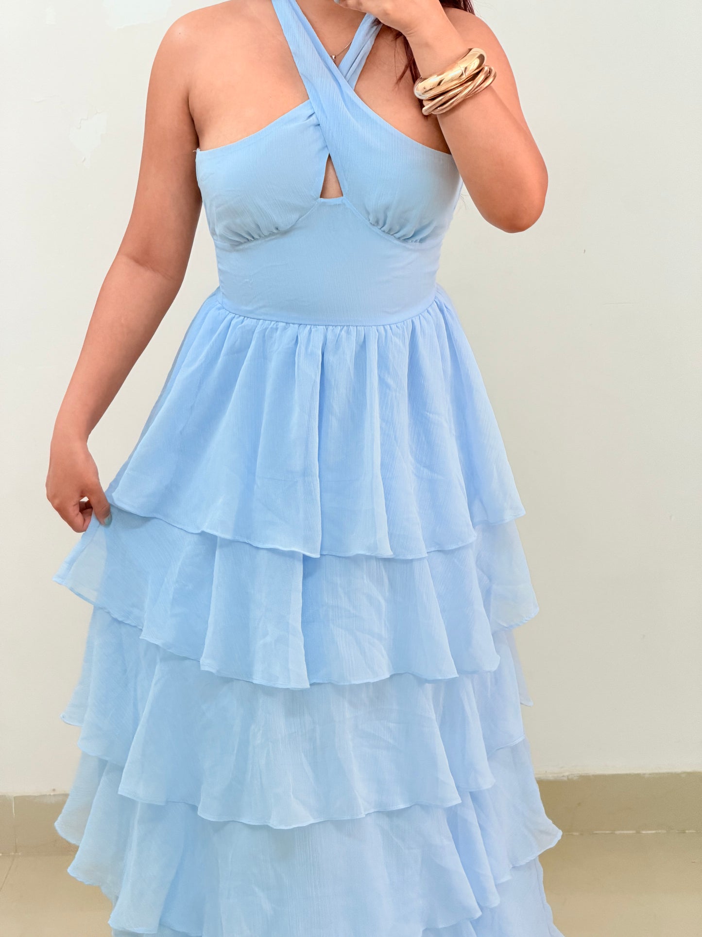 Blue frill dress