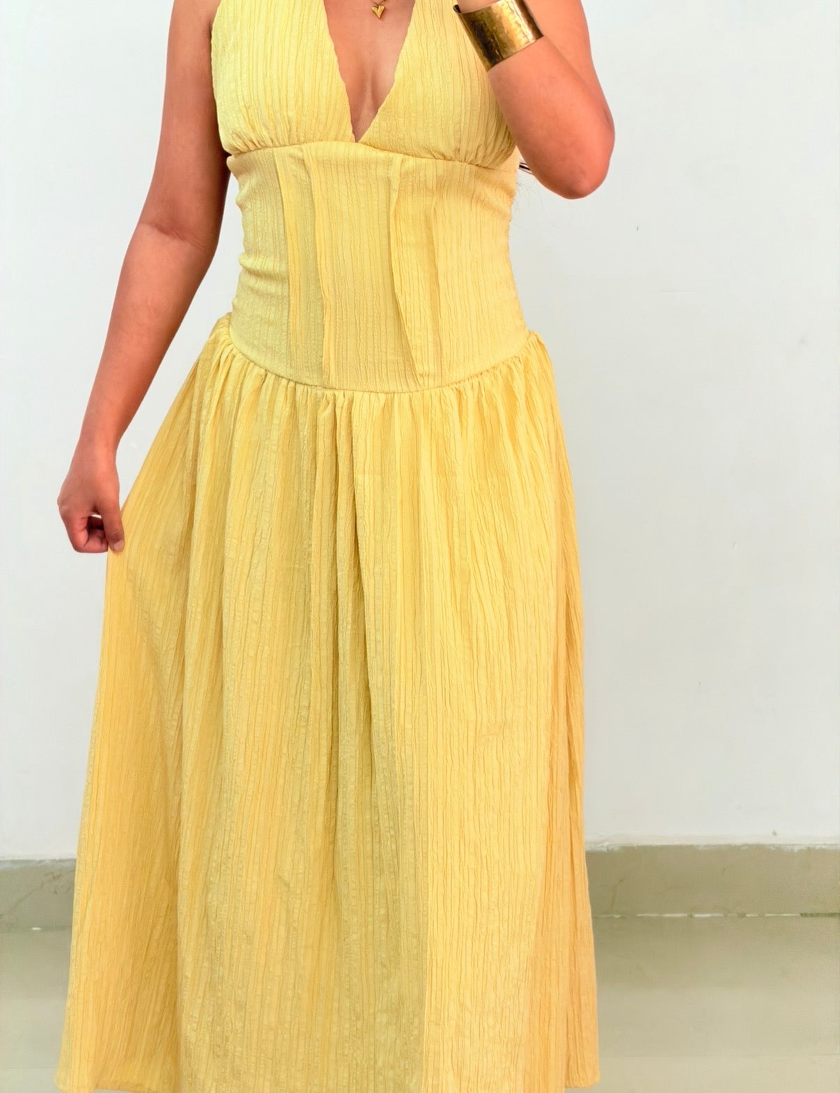 Butter yellow dress