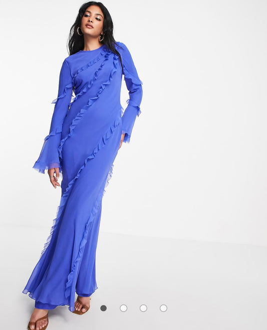 Blue ruffle dress