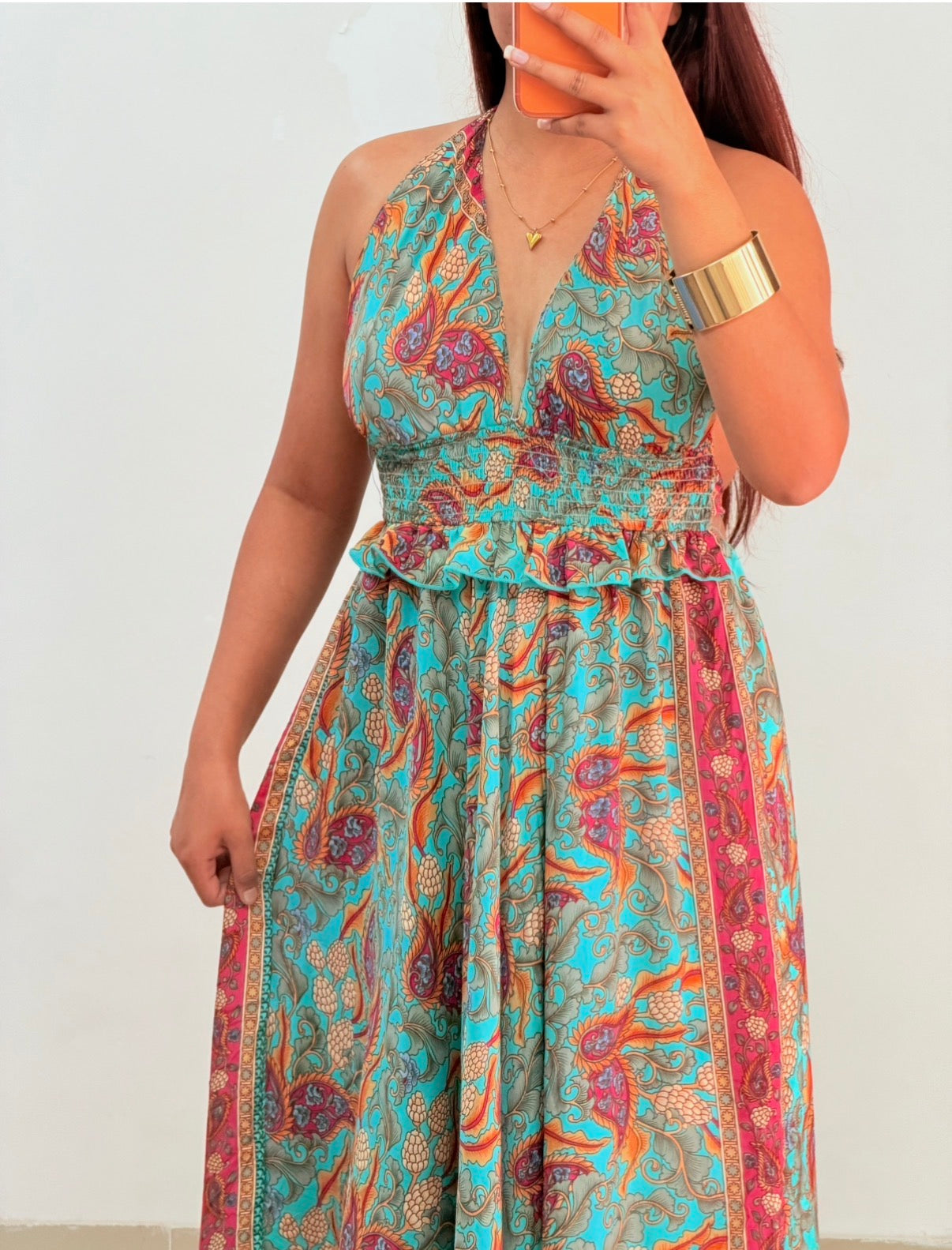 Prettiest boho green dress