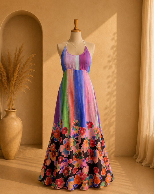 Colorful Halter neck dresses