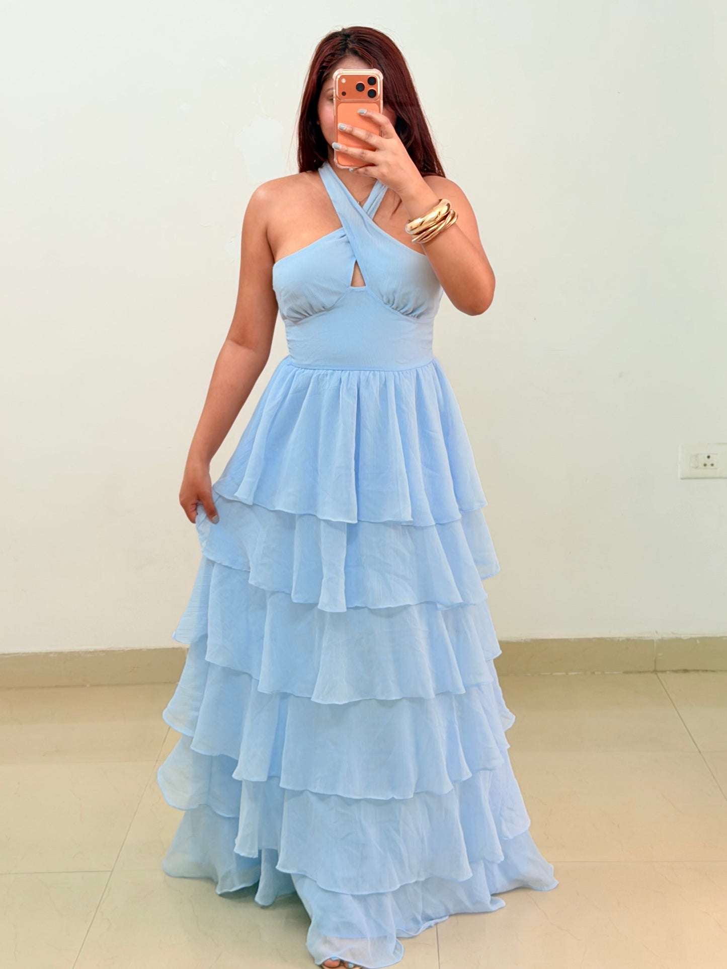 Blue frill dress
