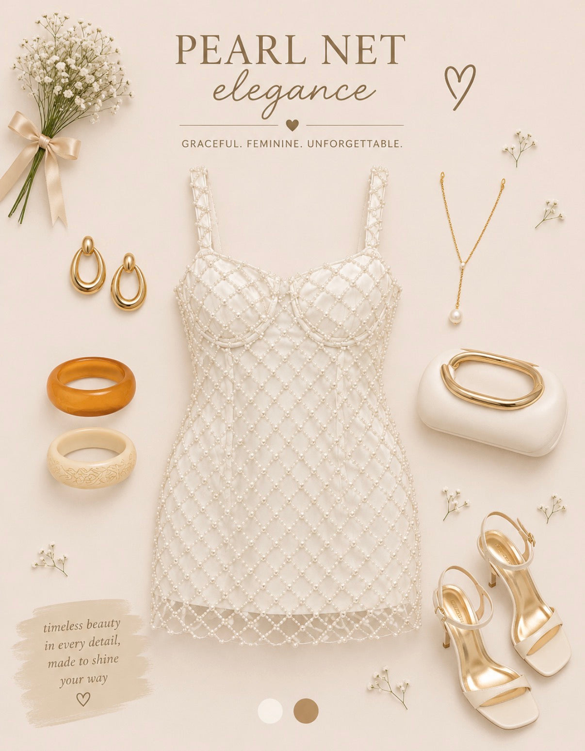 Pearl net elegance 🤍