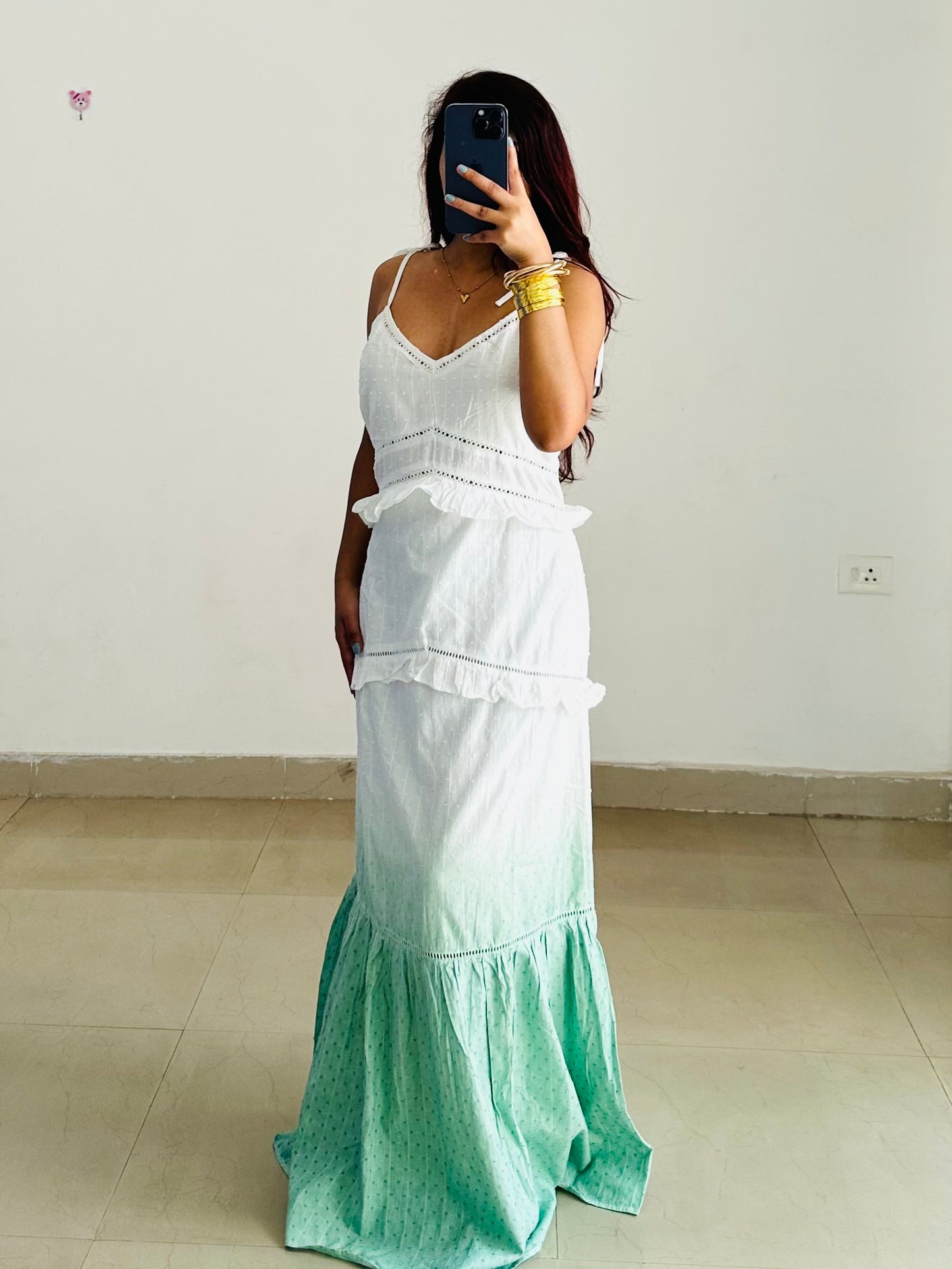 White green vacay dress