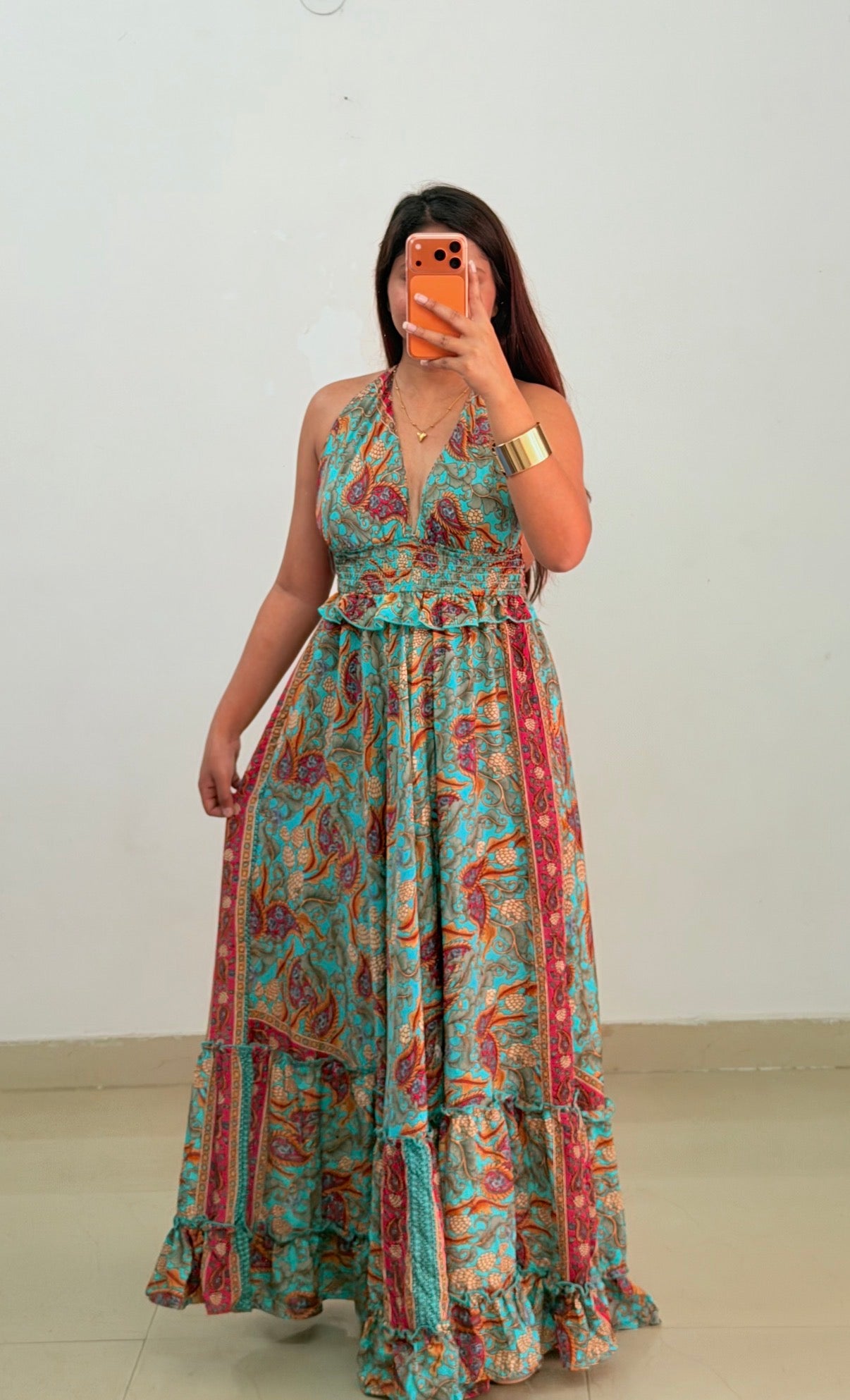 Prettiest boho green dress