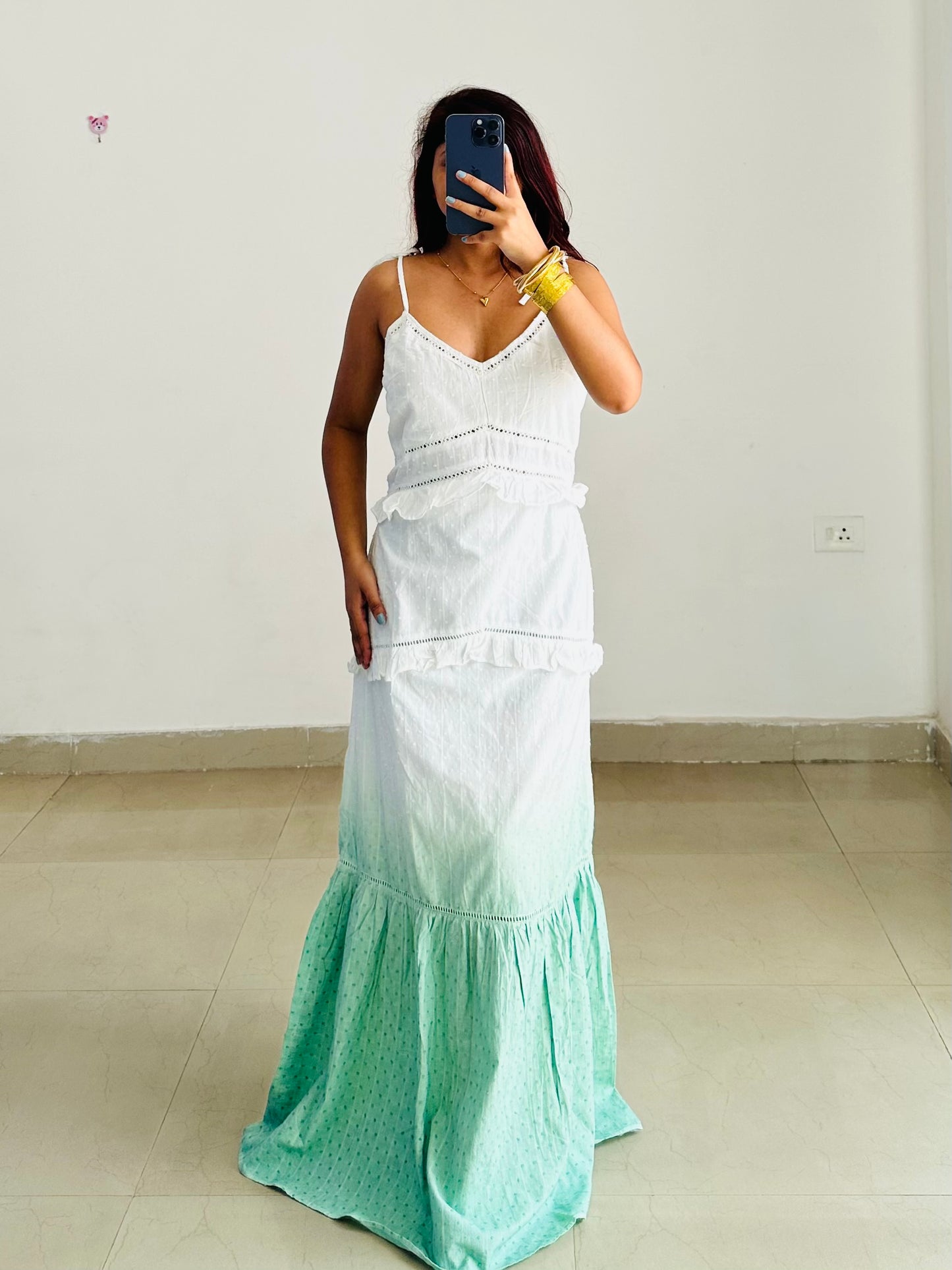 White green vacay dress