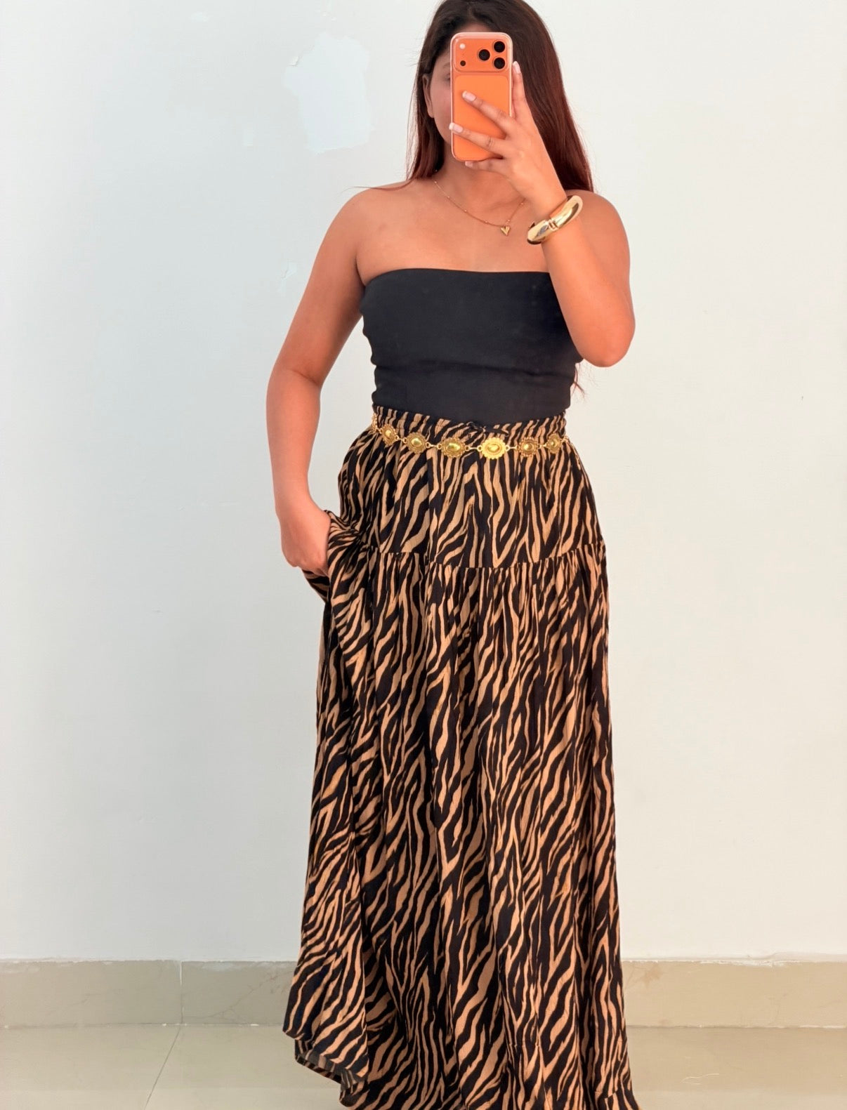 Animal print skirt