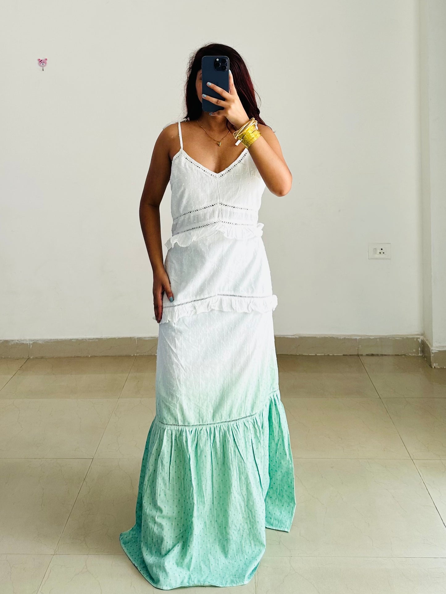 White green vacay dress
