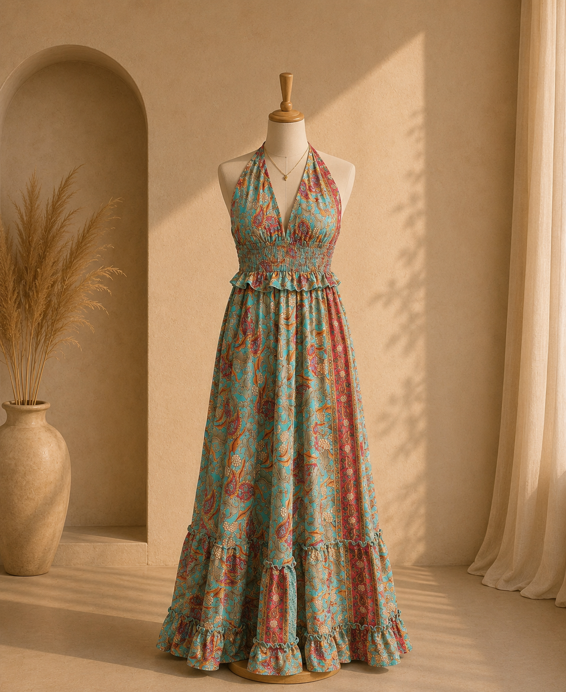 Prettiest boho green dress