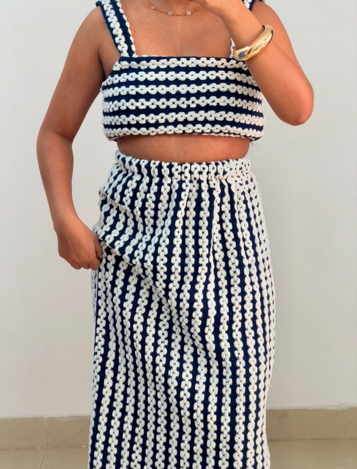 Blue crochet set