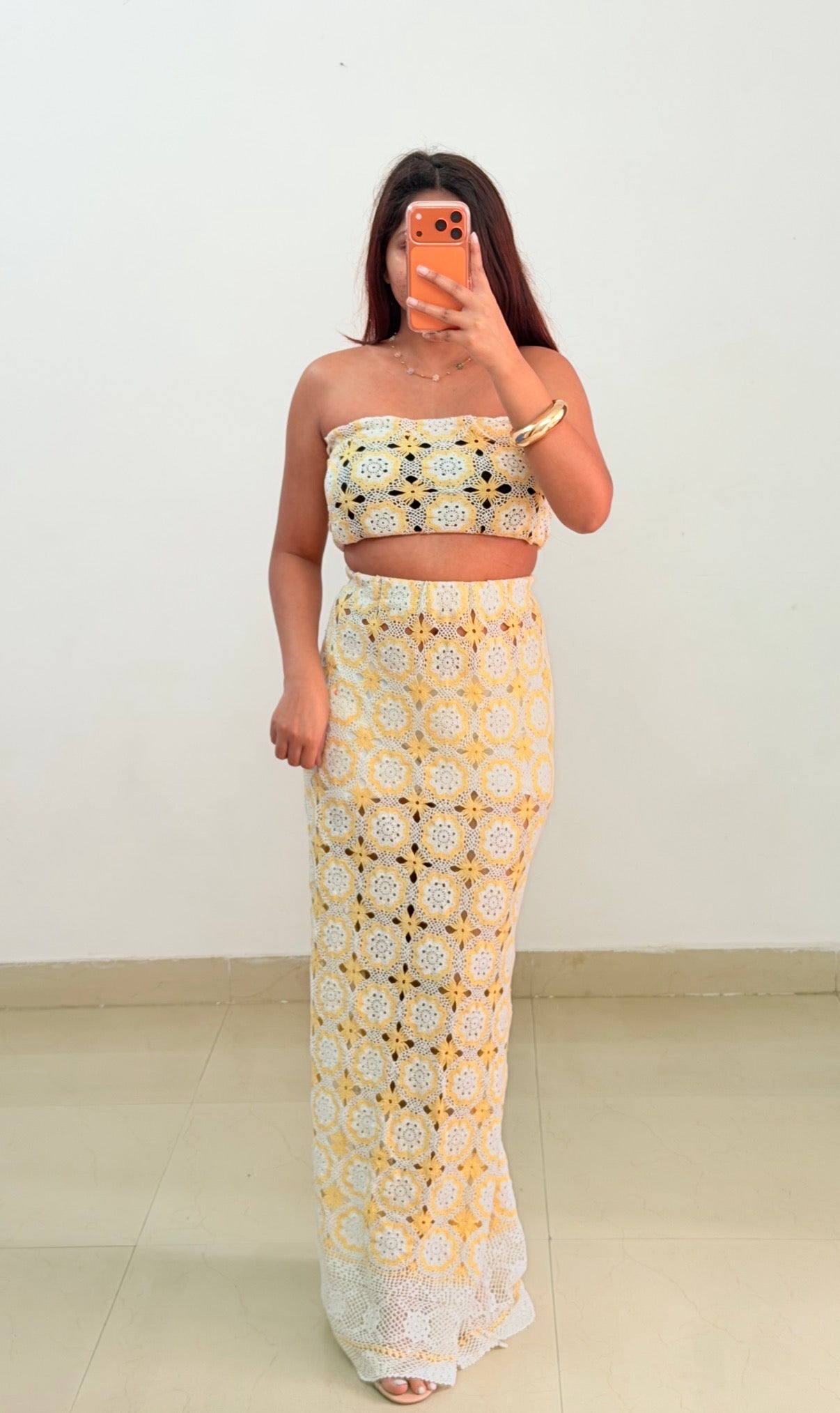 Yellow crochet set