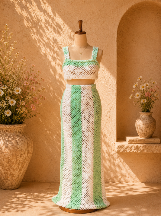 Green crochet set