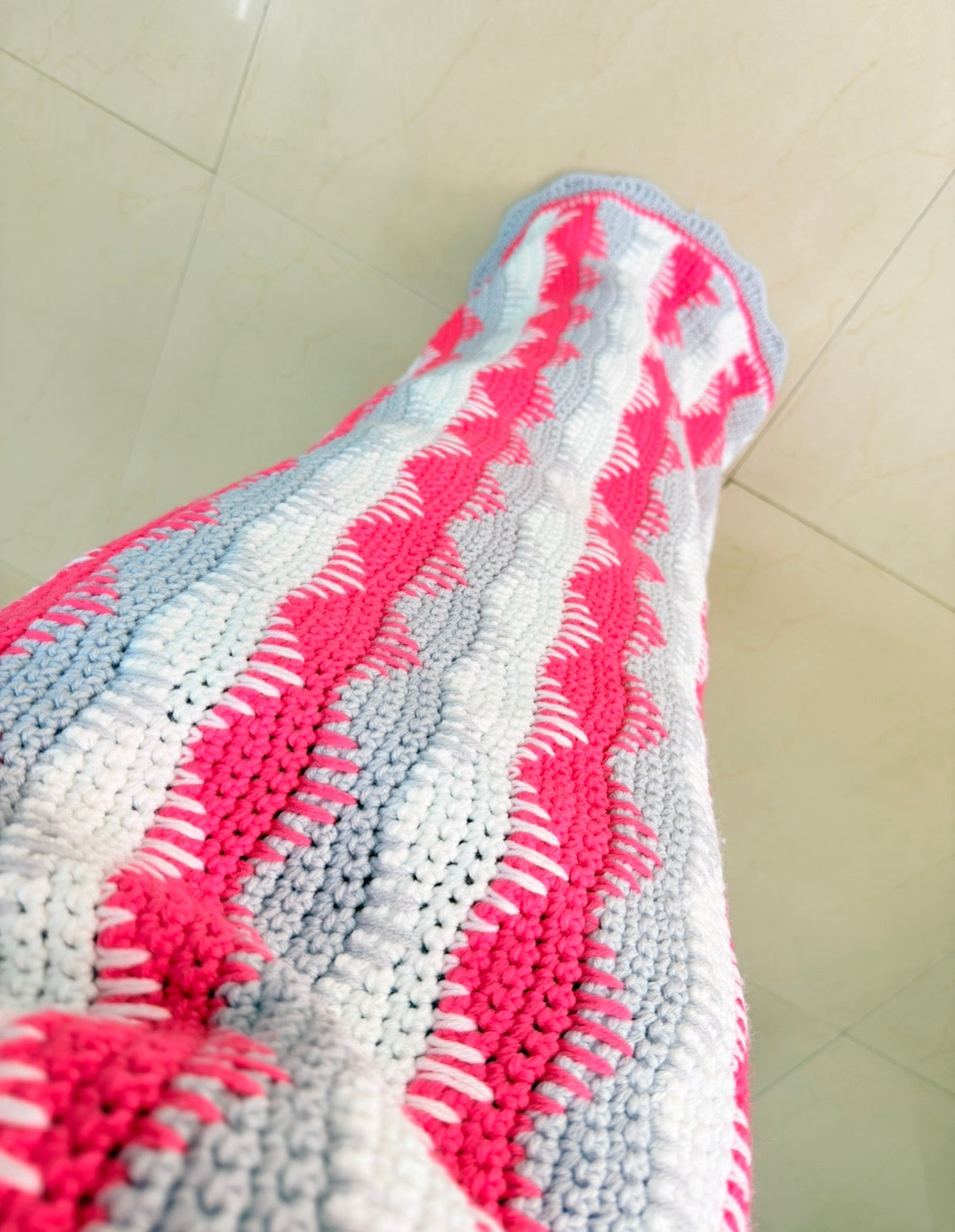 Pink crochet skirt