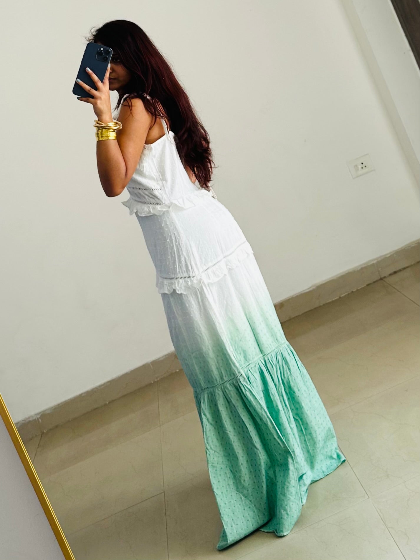 White green vacay dress