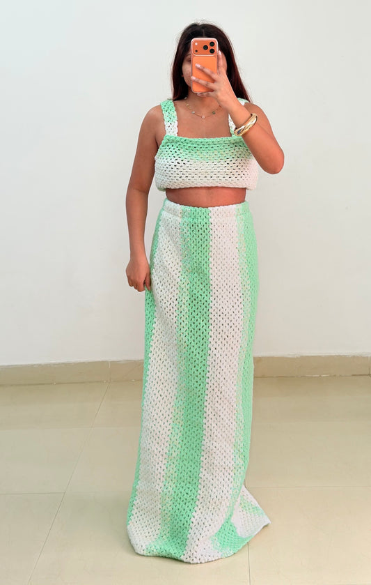 Green crochet set