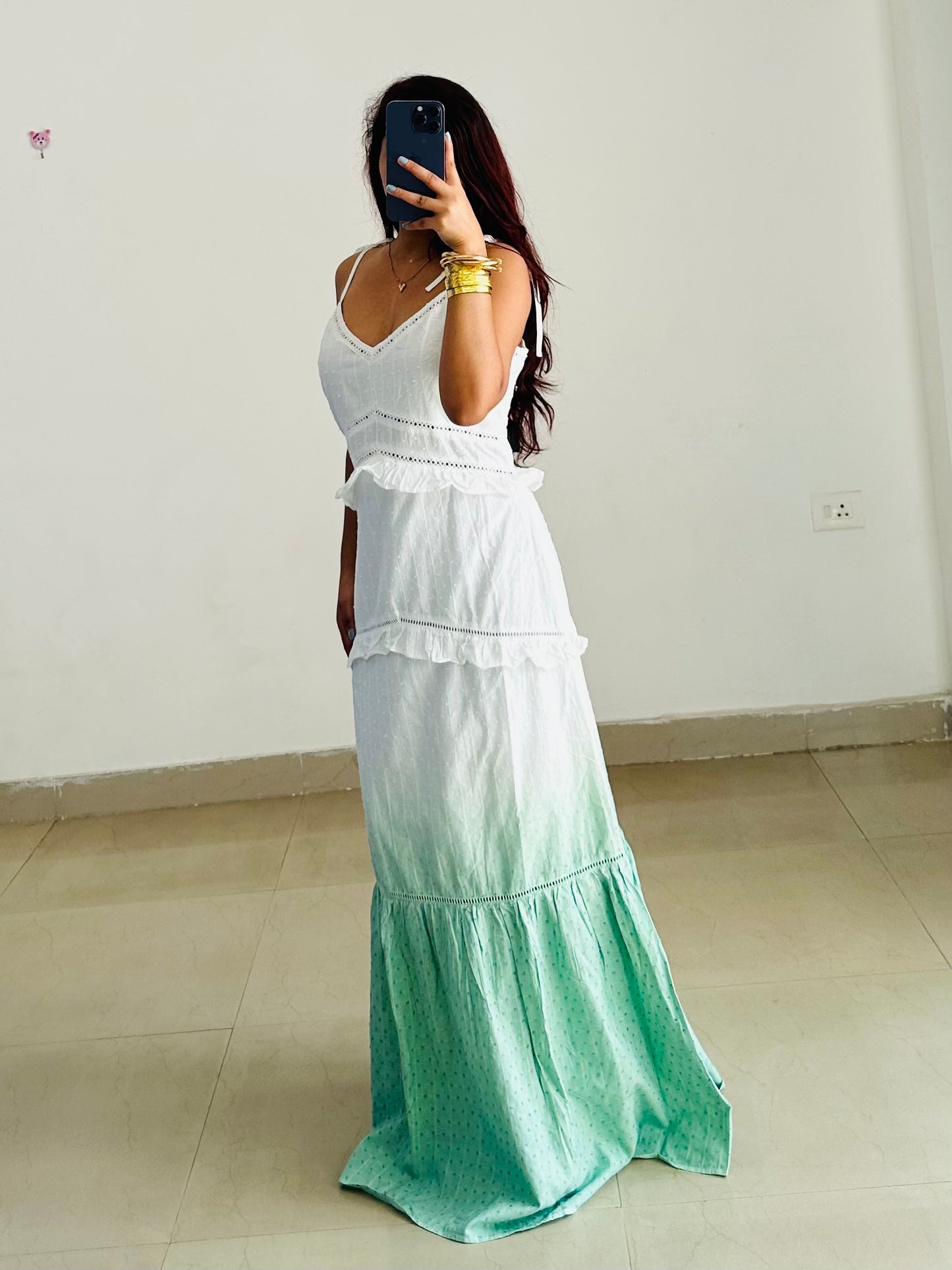 White green vacay dress