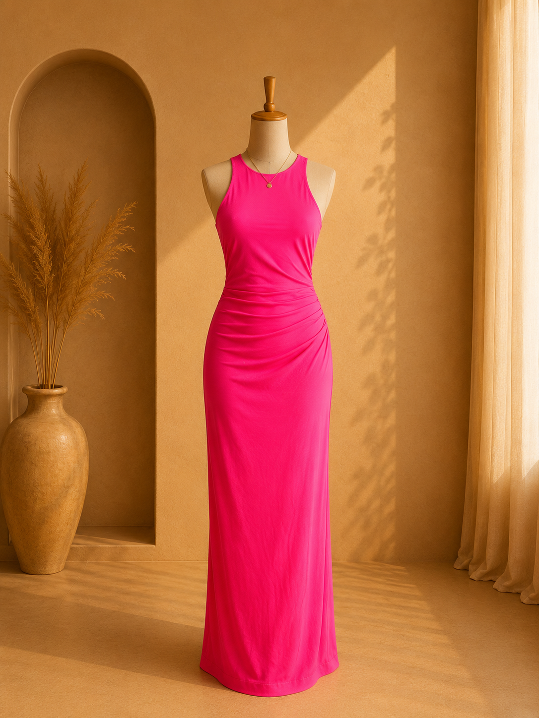 Zara hot pink dress