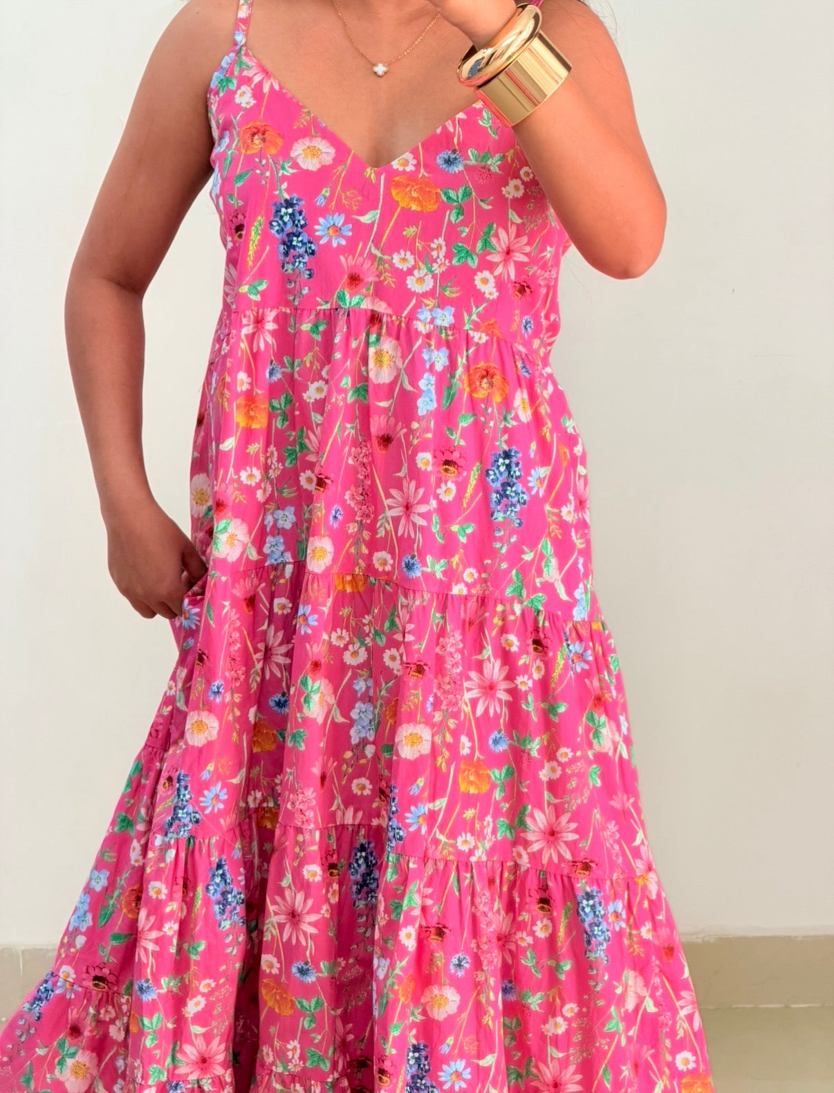 Pink printed dress